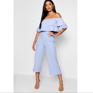 Blue Two Piece Set Capris & Tube Top